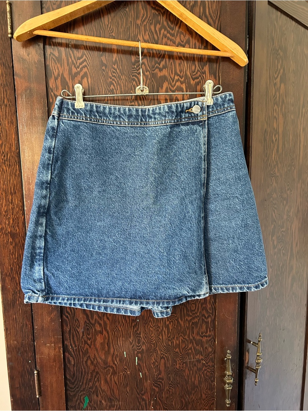 Vintage Denim Wrap Skort